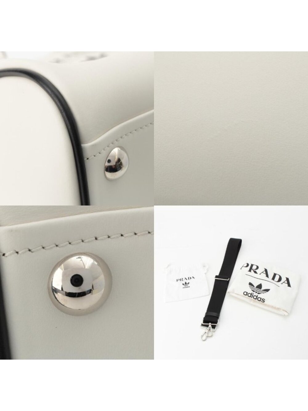 Prada Adidas City Calfskin Leather World Limited 700 Pieces Logo Boston Bag - Picture 9 of 10